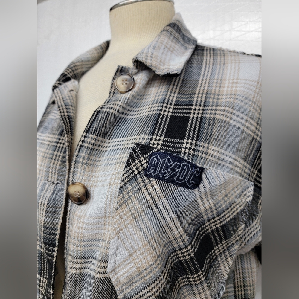 **SOLD******AC/DC World Tour 1979 Plaid Fringe Jacket - Picture 7 of 10